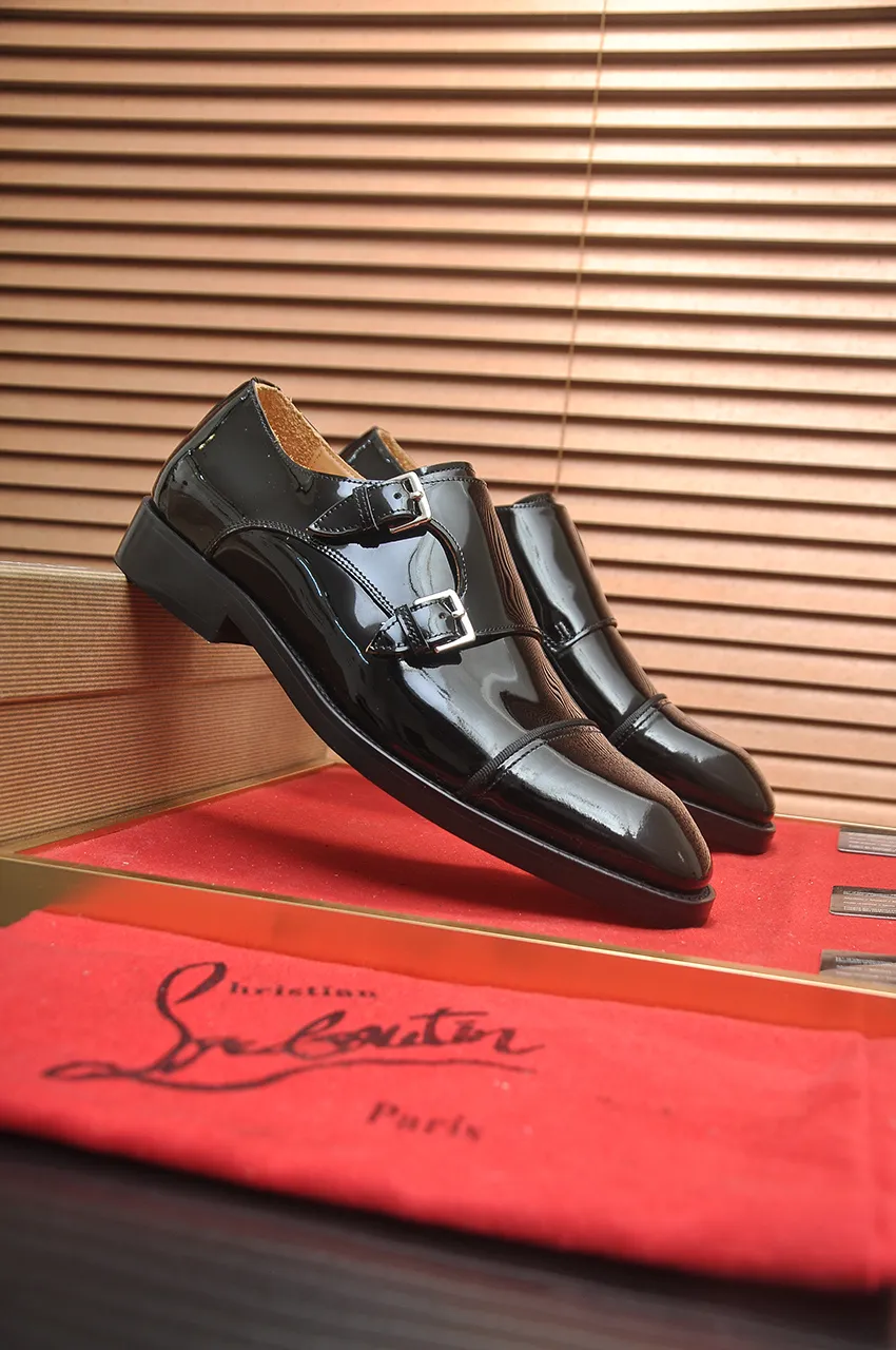 Men's shoes 💰620💶 [Chrstian Loubotin] Red-soled shoes 💋Original mold opening, the highest version on the market, purely handmade ➕Imported cowhide uppers, first-layer water-dyed cowhide lining! Original EU high-gloss outsole. 38 to 45 (45 customized)